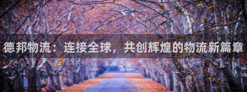 ,优游国际pc预测：德邦物流：连接全